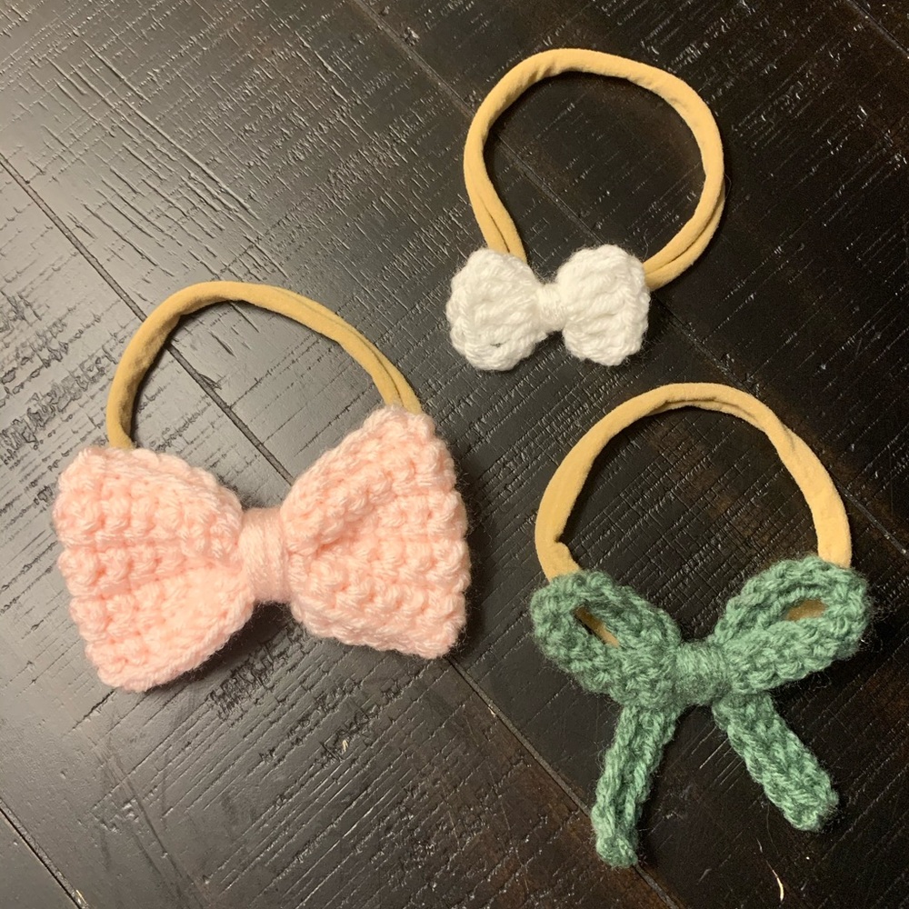 Crochet bow headbands